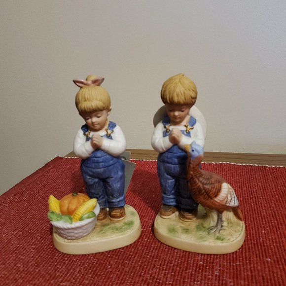 Homco Other - Denim Days #1506 “A Time for Thanks” Home Interiors Figurine Homco